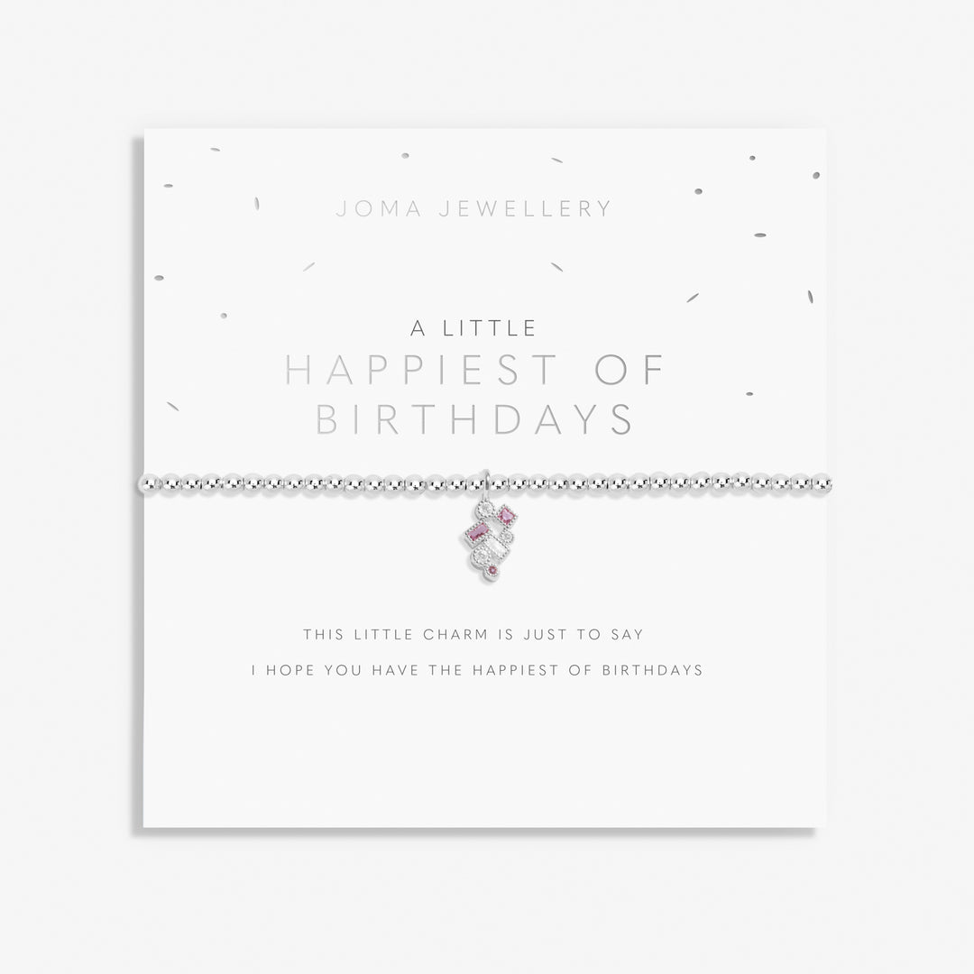 Joma Jewellery A Little Happiest Of Birthdays Silver Plated Bracelet