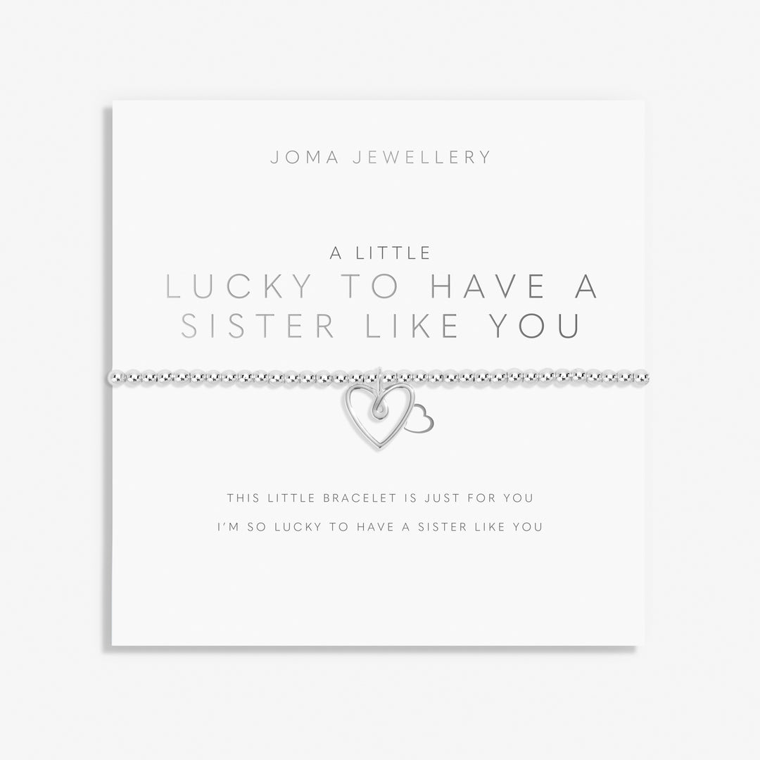 Joma Jewellery A Little Lucky To Have A Sister Like You Silver Plated Bracelet