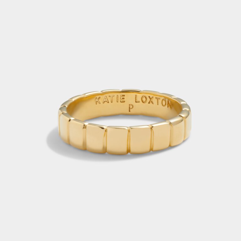 Katie Loxton Waterproof Amulet Skinny Ring Gold Plated Ring Large P