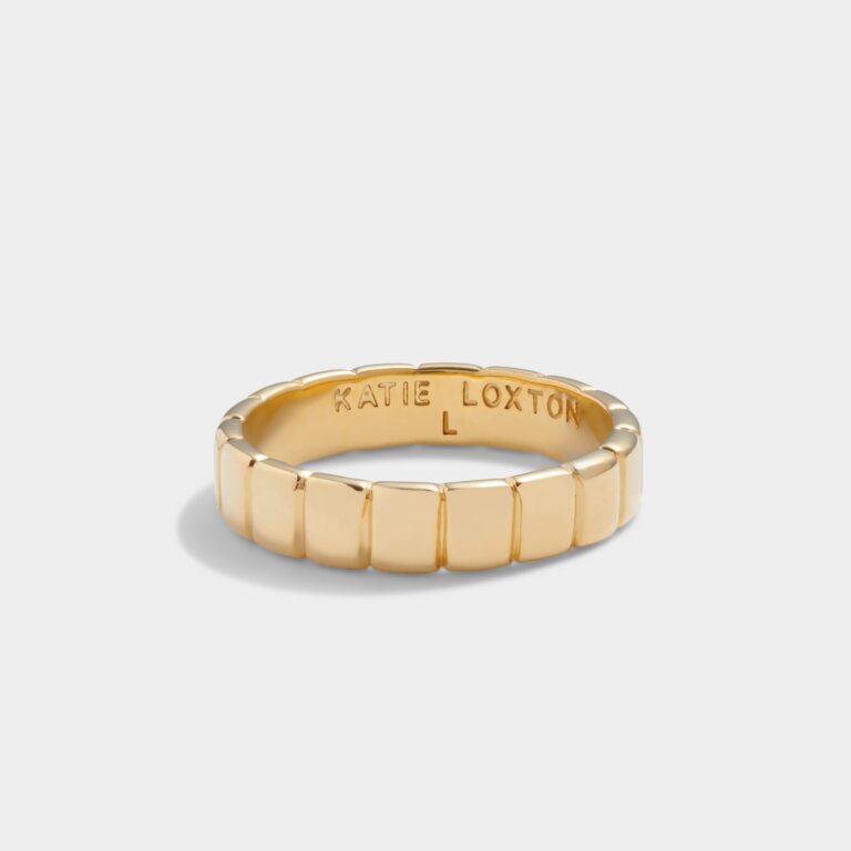Katie Loxton Waterproof Amulet Skinny Ring Gold Plated Ring Small L