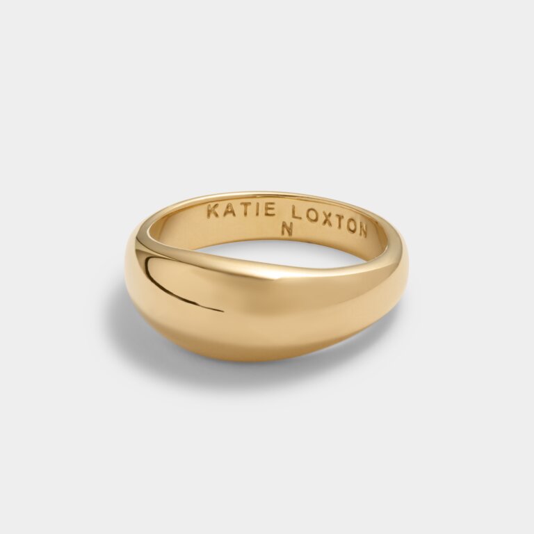 Katie Loxton Waterproof Aura Dome Ring Gold Plated Ring Medium N
