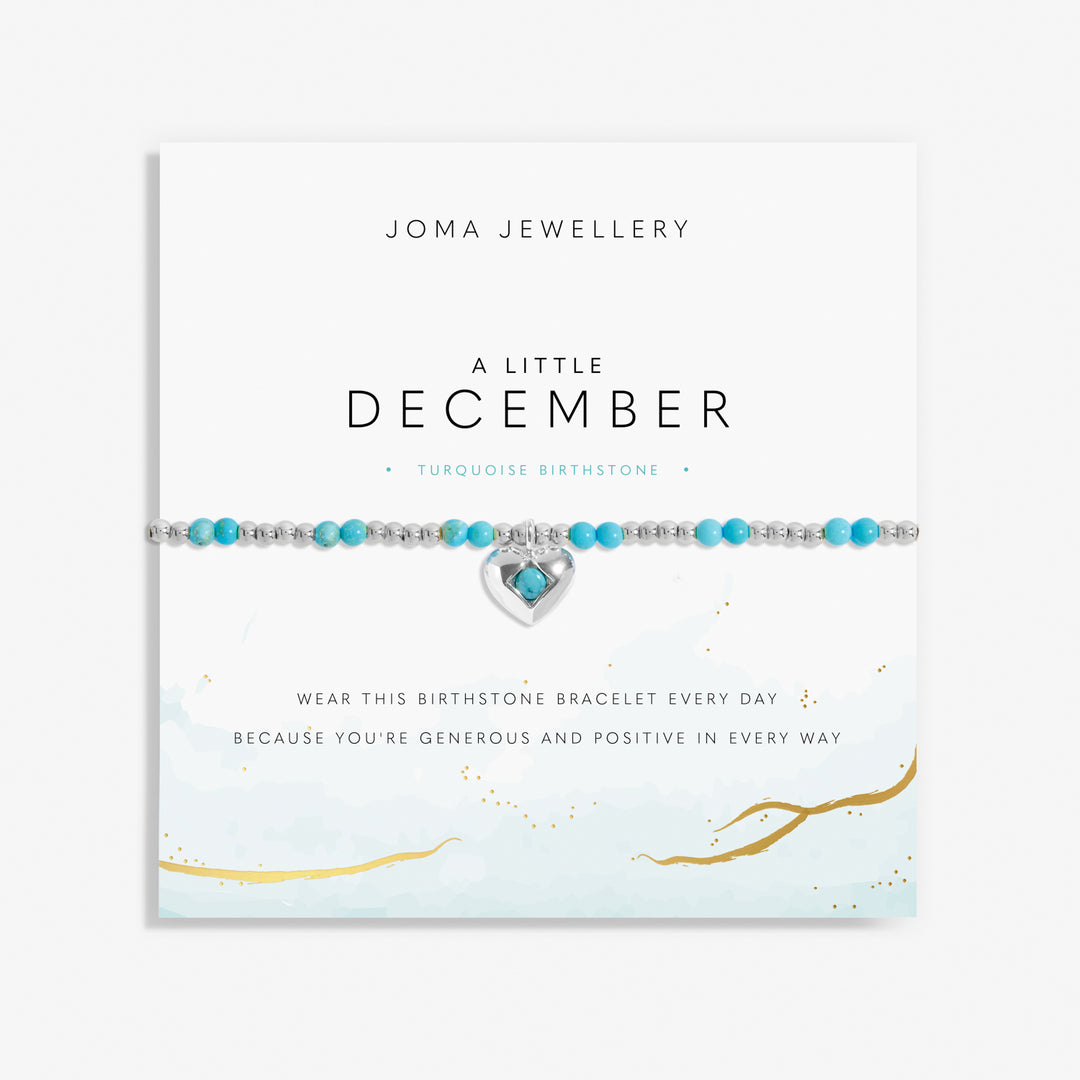 Joma Jewellery Birthstone A Little December Turquoise Silver Plated Bracelet