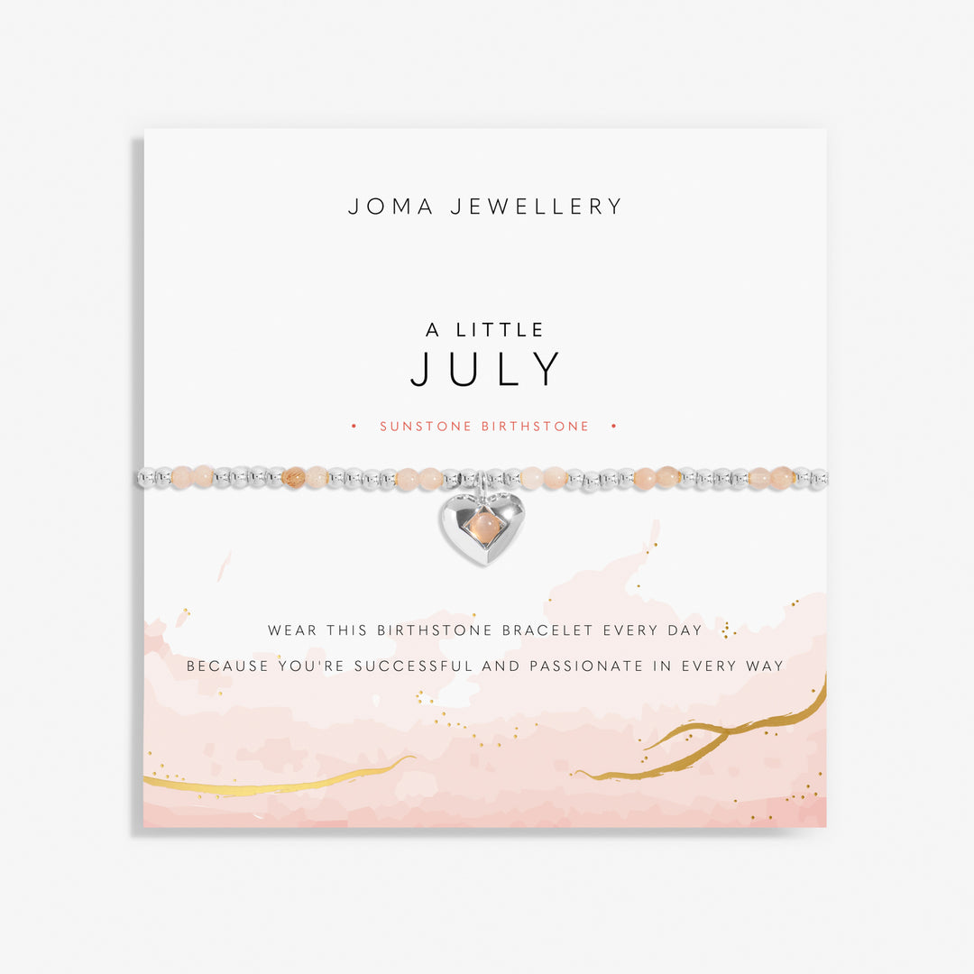 Joma Jewellery Birthstone A Little July Sunstone Silver Plated Bracelet