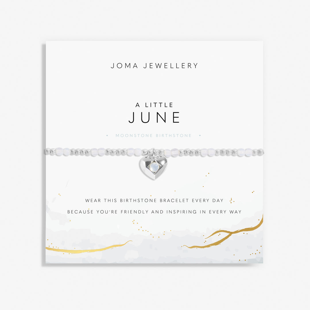 Joma Jewellery Birthstone A Little June Moonstone Silver Plated Bracelet