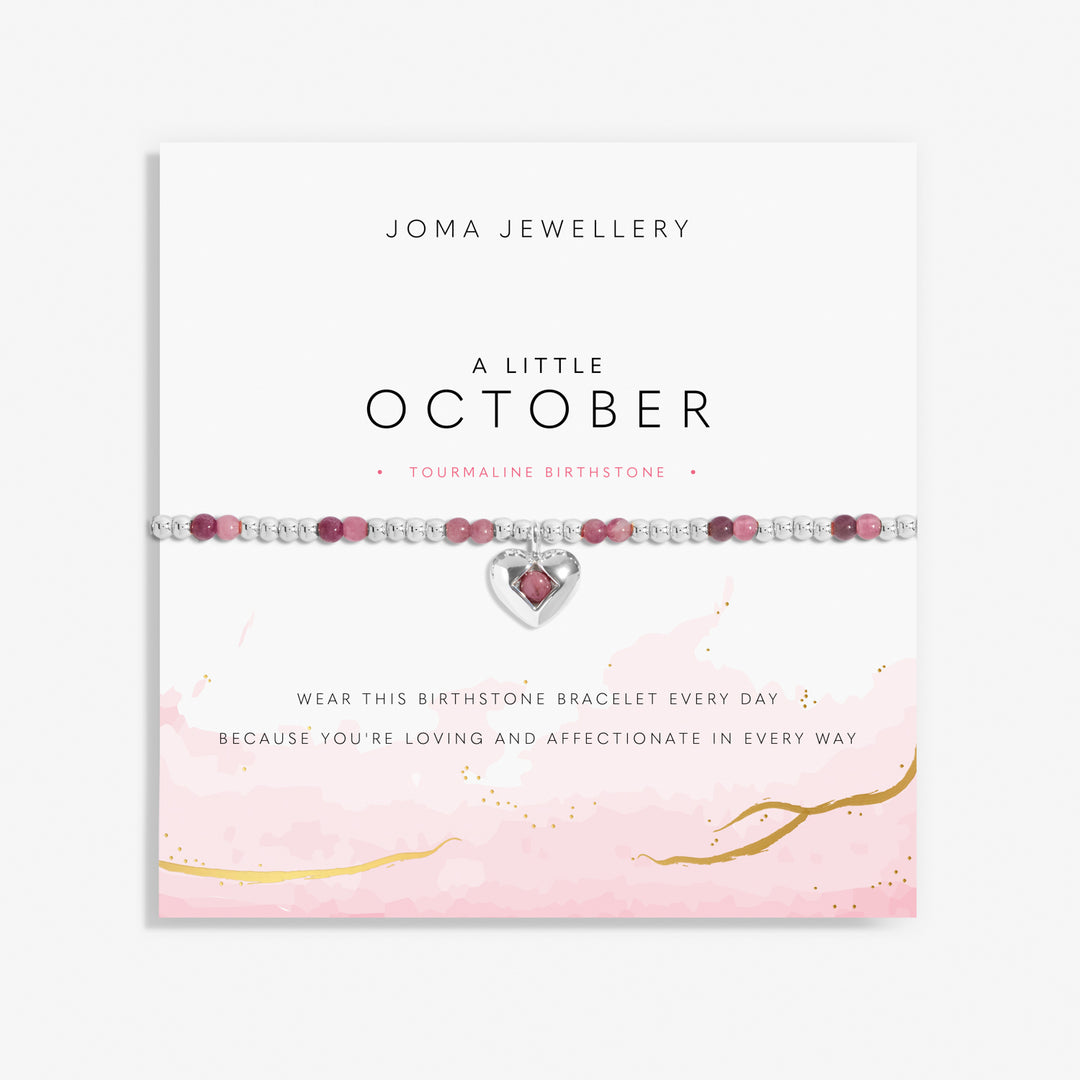 Joma Jewellery Birthstone A Little October Tourmaline Silver Plated Bracelet