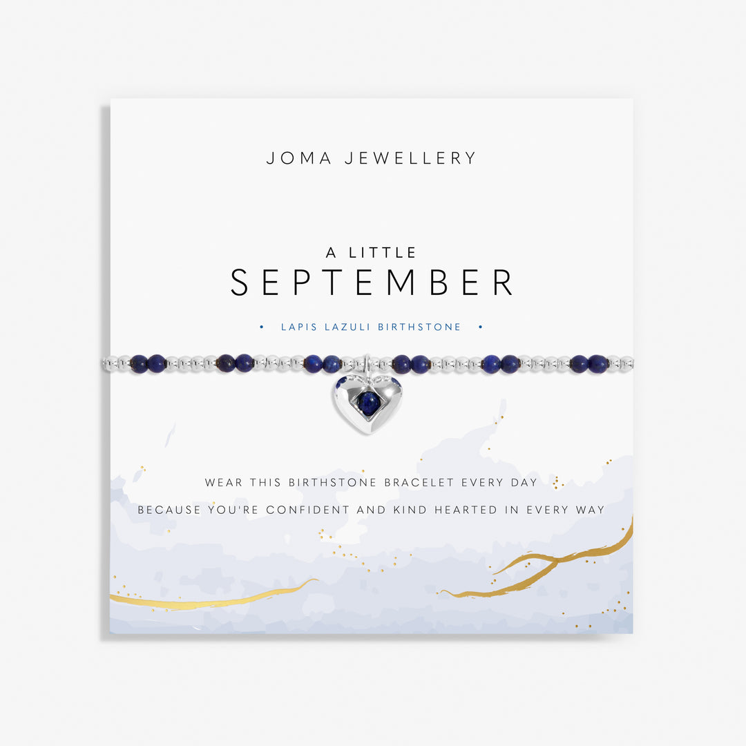 Joma Jewellery Birthstone A Little September Lapis Lazuli Silver Plated Bracelet