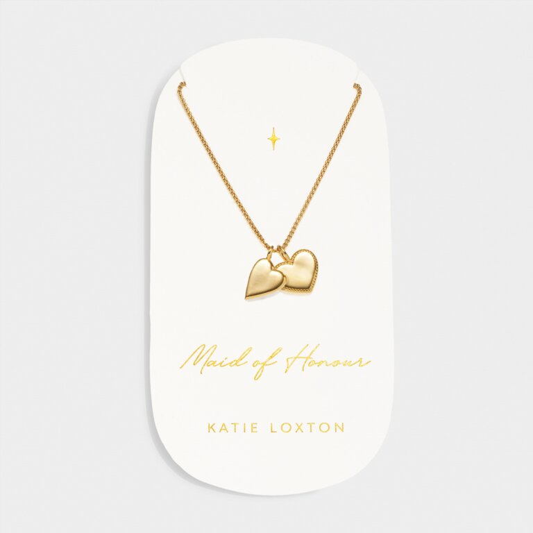 Katie Loxton Waterproof Bridal Charm Necklace Maid Of Honour Gold Plated Necklace