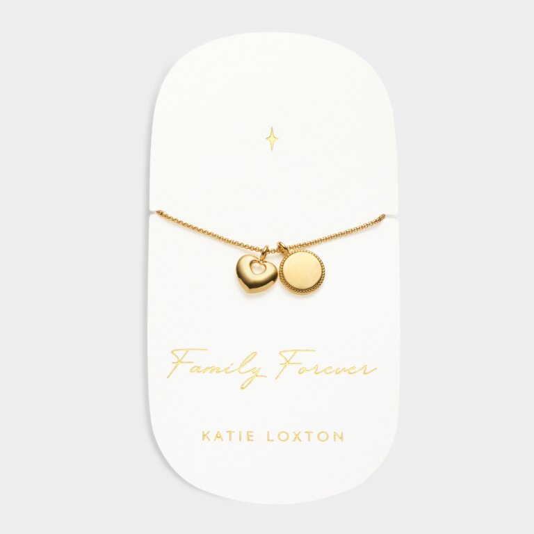 Katie Loxton Waterproof Carded Charm Bracelet Family Forever Gold Plated Bracelet