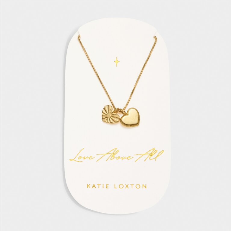 Katie Loxton Waterproof Carded Charm Necklace Love Above All Gold Plated Necklace