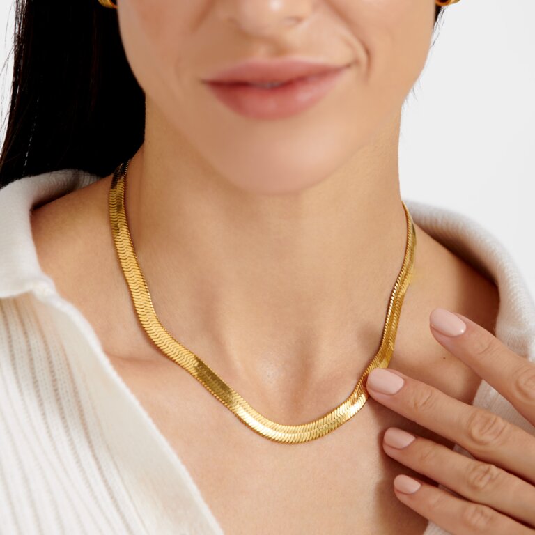 Katie Loxton Waterproof Ciana Large Snake Chain Necklace Gold Plated Necklace