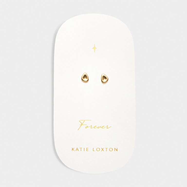 Katie Loxton Waterproof Forever Stud Pebble Earrings Forever Gold Plated Earrings