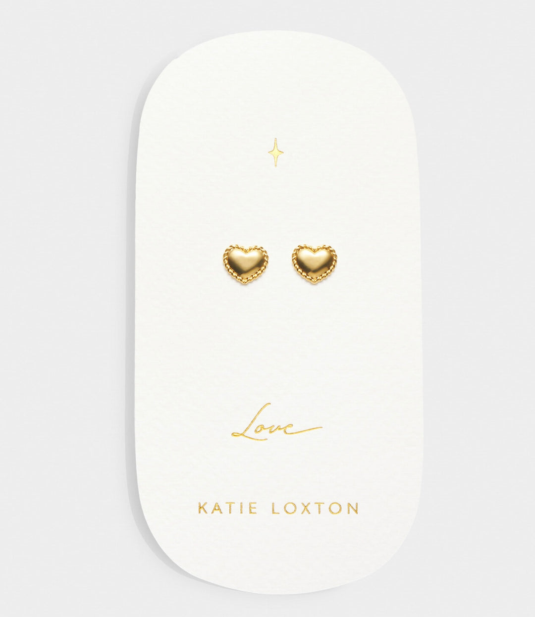 Katie Loxton Waterproof Love Heart Stud Earrings Love Gold Plated Earrings