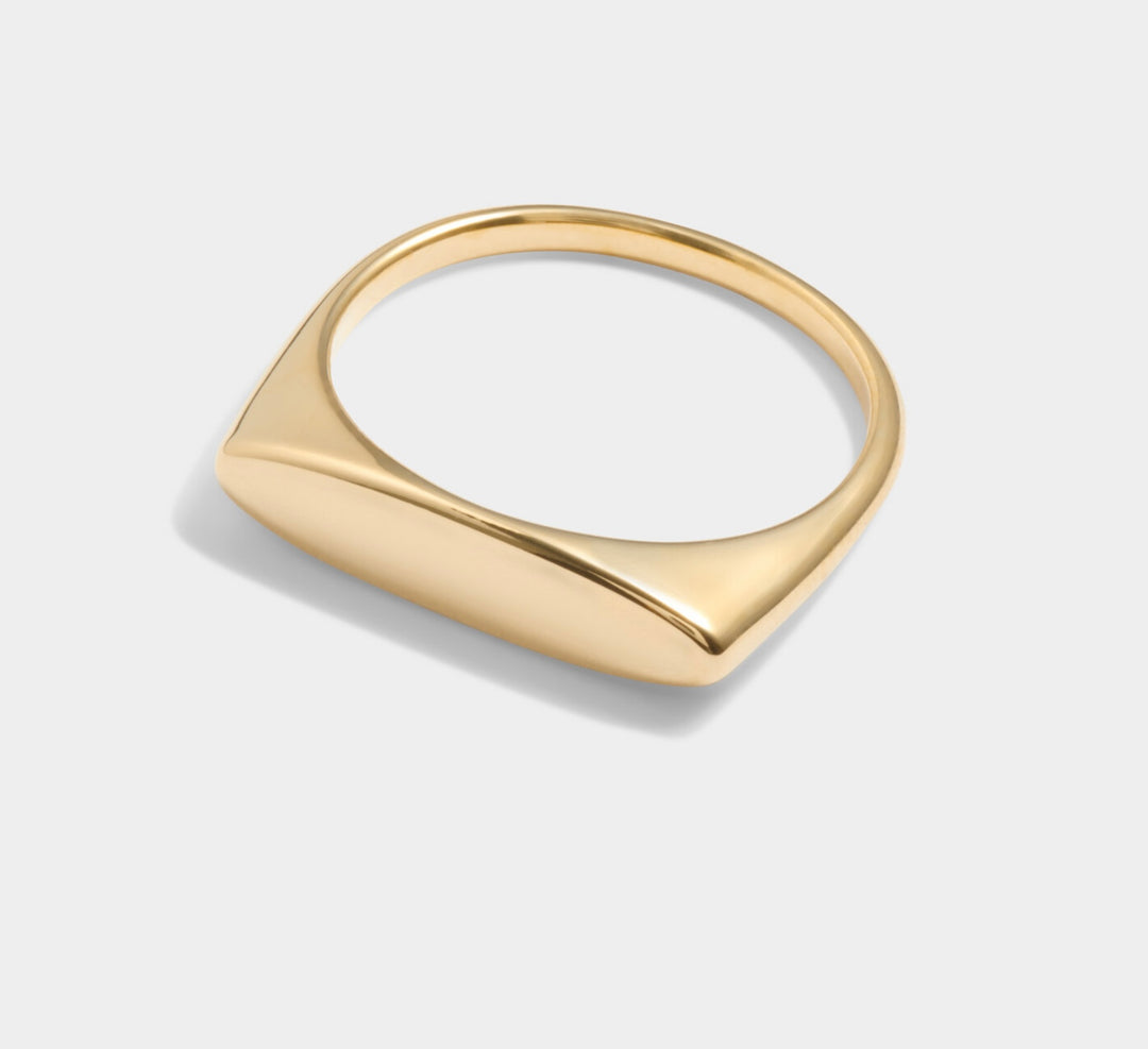Signet Ring Gold Plated Ring Large P