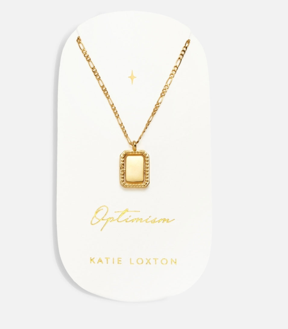 Katie Loxton Waterproof Spinning Amulet Necklace Optimism Gold Plated Necklace