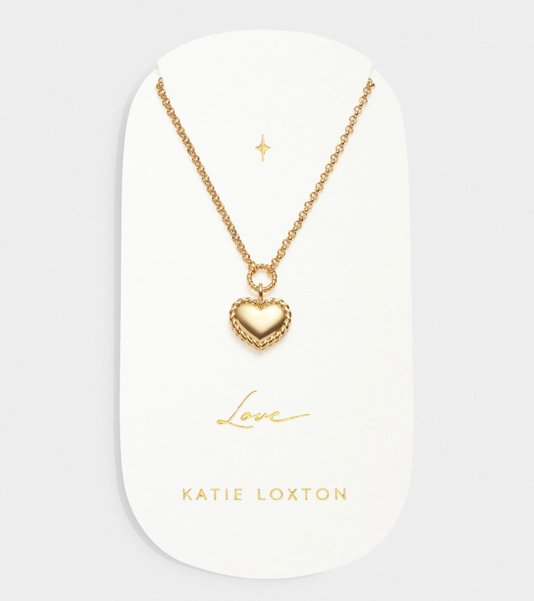 Katie Loxton Waterproof Love Heart Necklace Love Gold Plated Necklace
