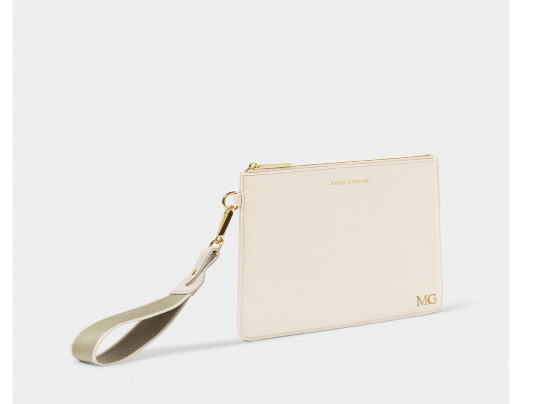 Zana Canvas Wristlet Pouch Off White