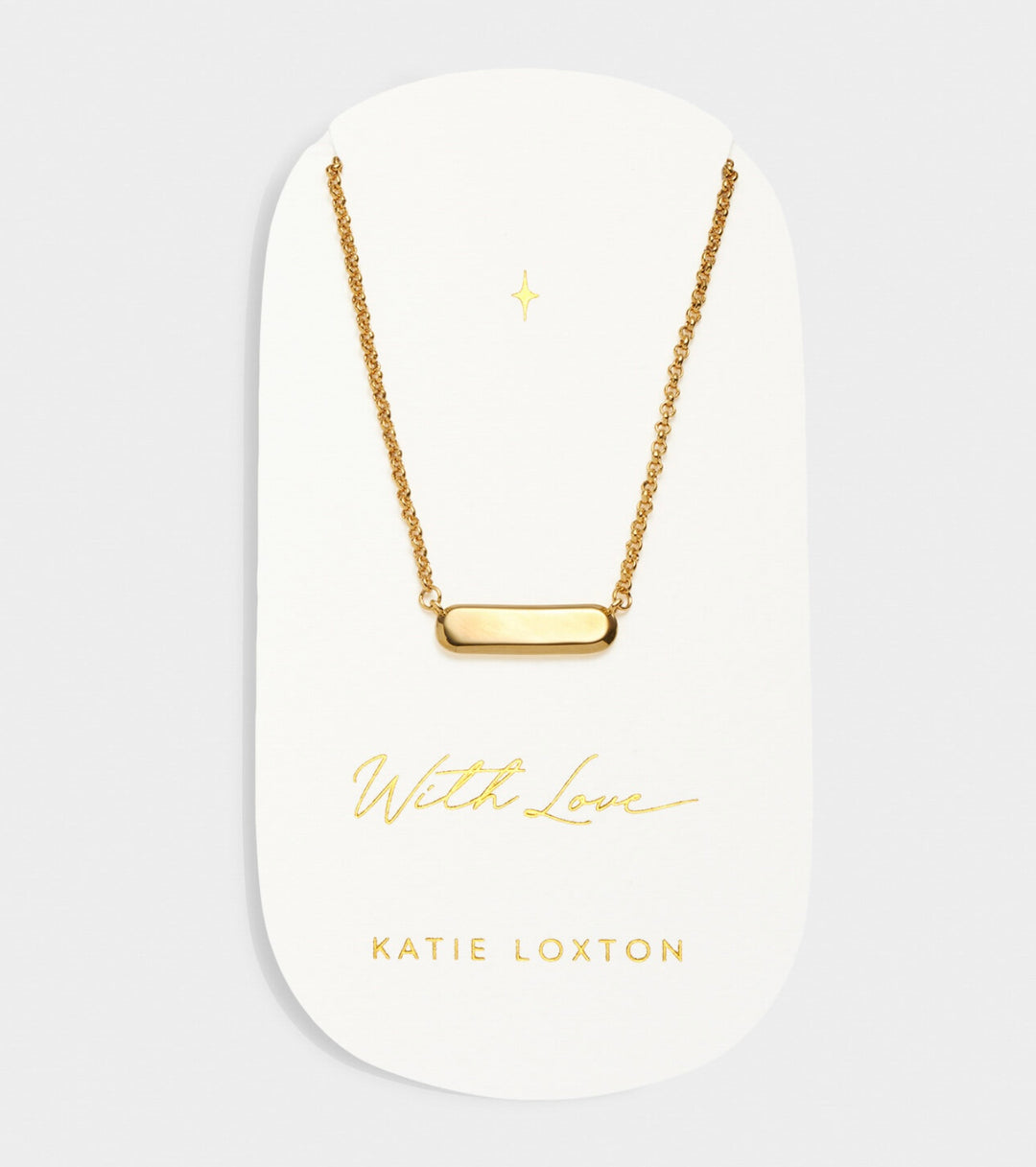 Katie Loxton Waterproof Signet Necklace With Love Gold Plated Necklace