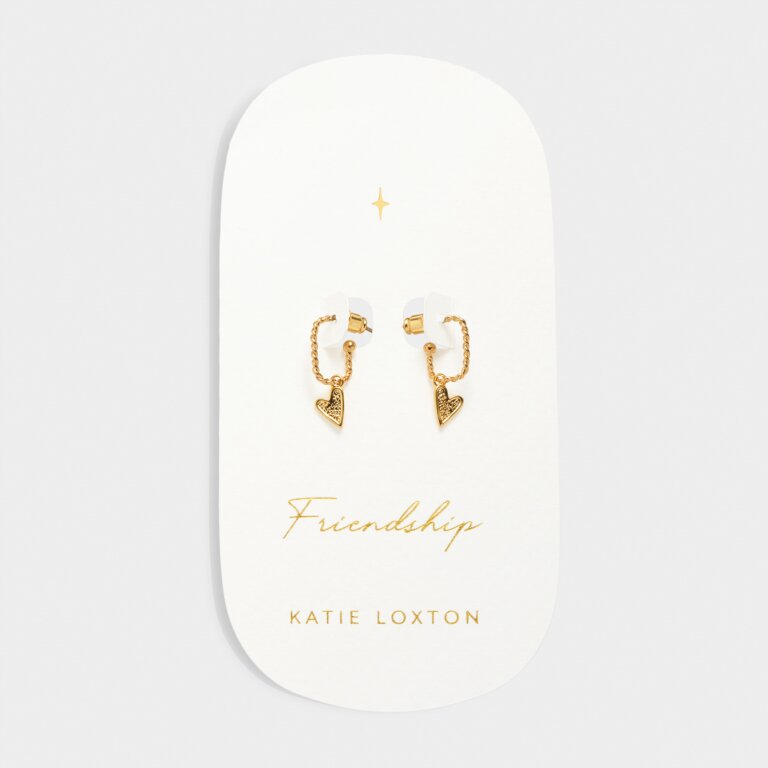 Katie Loxton Waterproof Heart Earrings Friendship Gold Plated Earrings