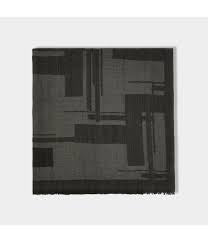 Katie Loxton Printed Blanket Scarf Block Charcoal/Black