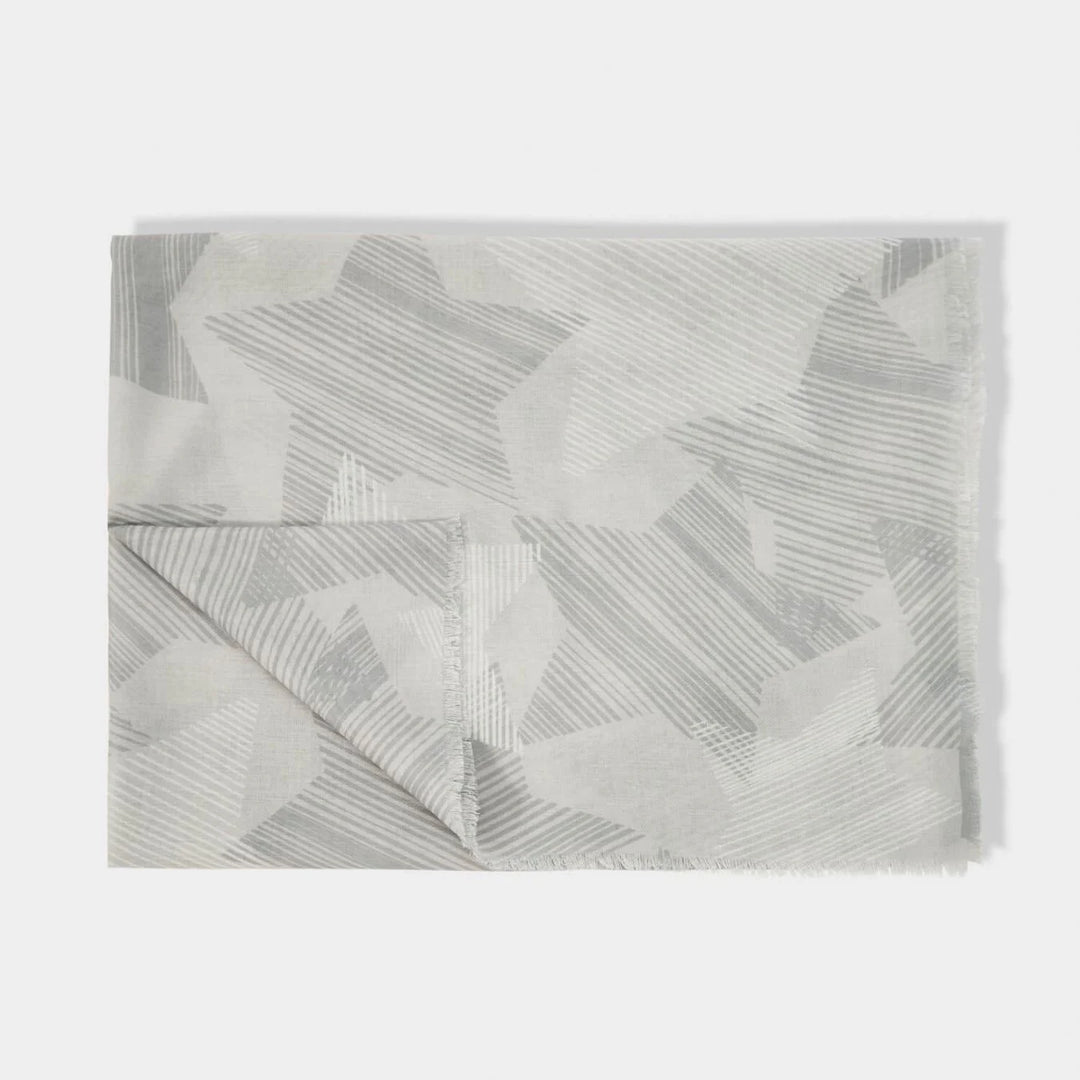 Katie Loxton Printed Scarf Line Star Cool Grey/White