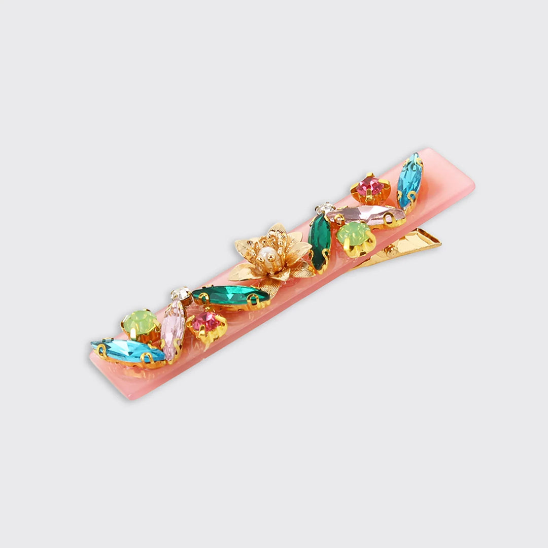 Pink Clara Jewel Hair Clip