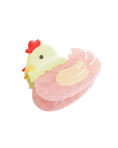 Pink Chicken Hair Claw