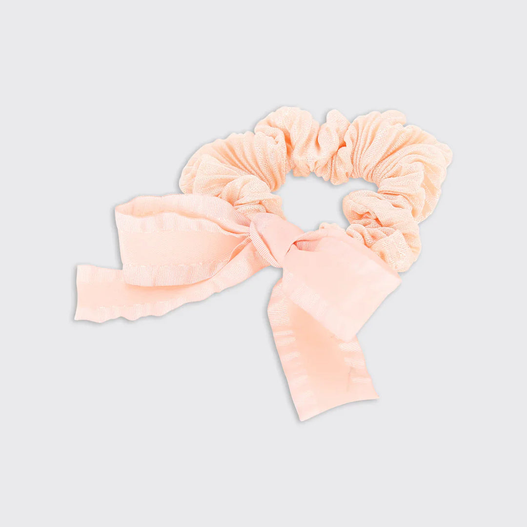 Blush Pink Scrunchie With Bow