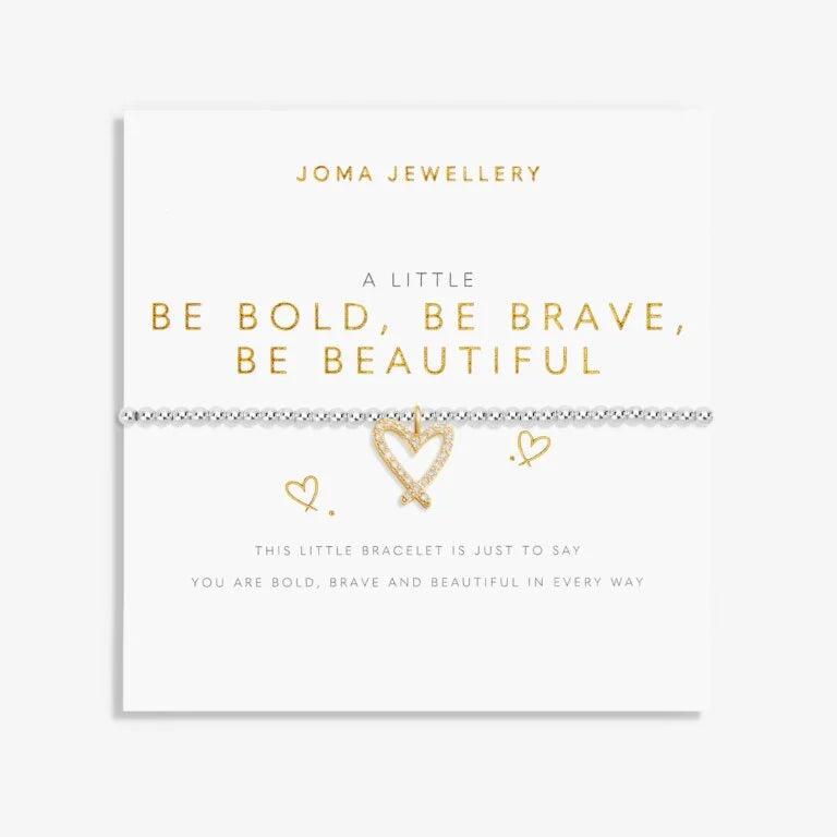 Joma Jewellery A Little Be Bold Be Brave Be Beautiful Silver And Gold Plated Bracelet