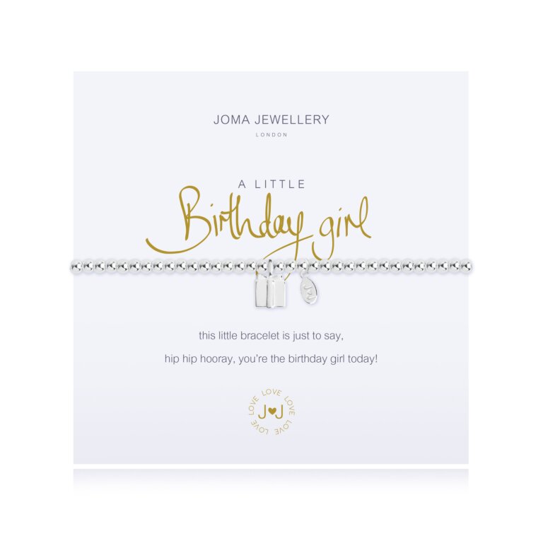 Joma Jewellery A Little Birthday Girl Silver Parcel Bracelet