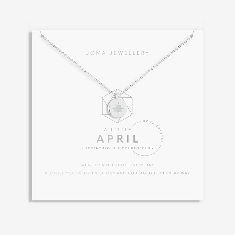 Joma Jewellery A Little Birthstone Necklace April Rock Crystal