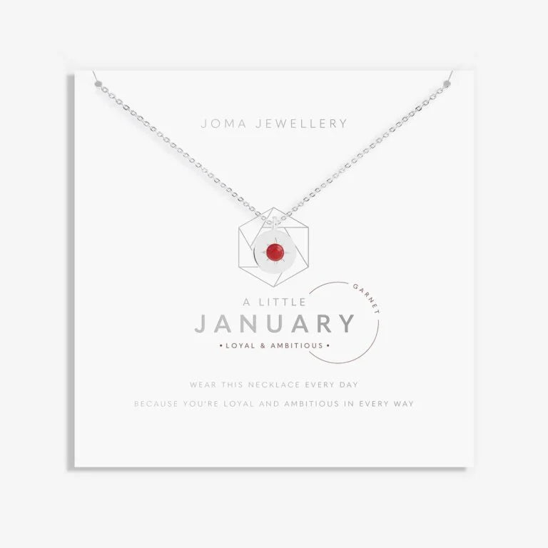 Joma Jewellery A Little Birthstone Necklace January Garnet