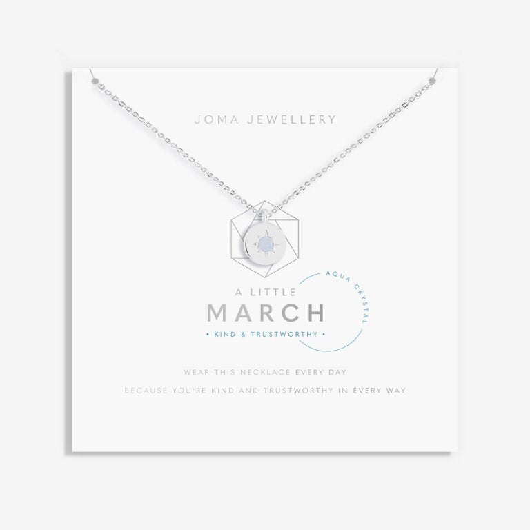 Joma Jewellery A Little Birthstone Necklace March Aqua Crystal