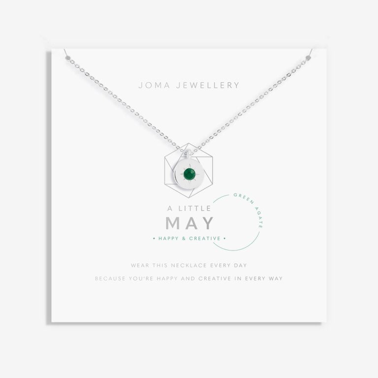 Joma Jewellery A Little Birthstone Necklace May Green Agate