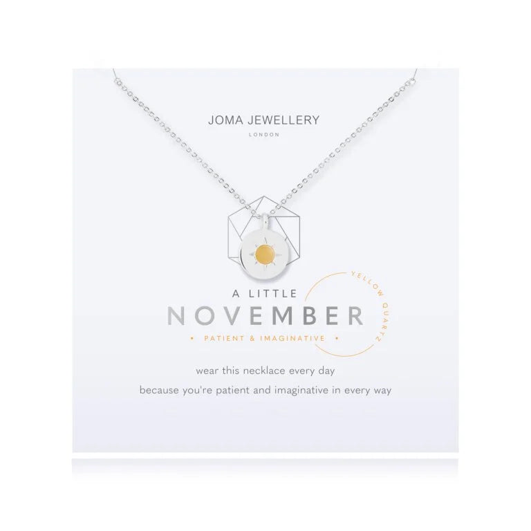Joma Jewellery A Little Birthstone Necklace November Yellow Quartz