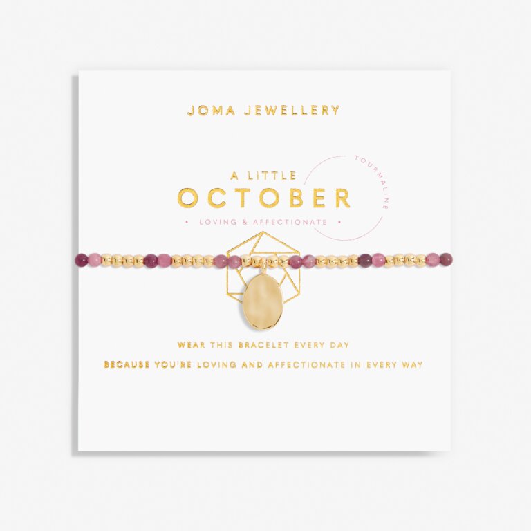 Joma Jewellery A Little Birthstone October Tourmaline Gold Bracelet