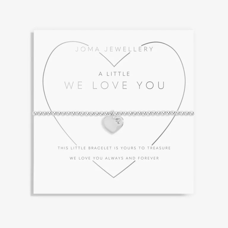 Joma Jewellery A Little Childrens We Love You Silver Bracelet