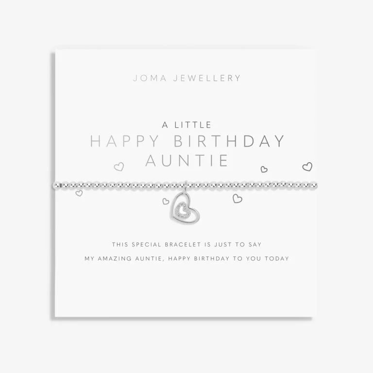Joma Jewellery A Little Happy Birthday Auntie Silver Plated Bracelet