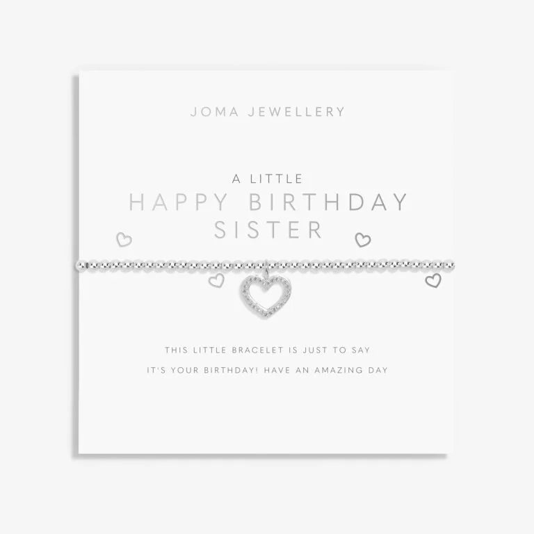 Joma Jewellery A Little Happy Birthday Sister Silver Plated Bracelet
