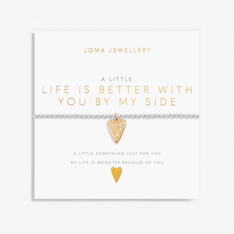 Joma Jewellery A Little Life Is Better With You By My Side Silver and Gold Bracelet