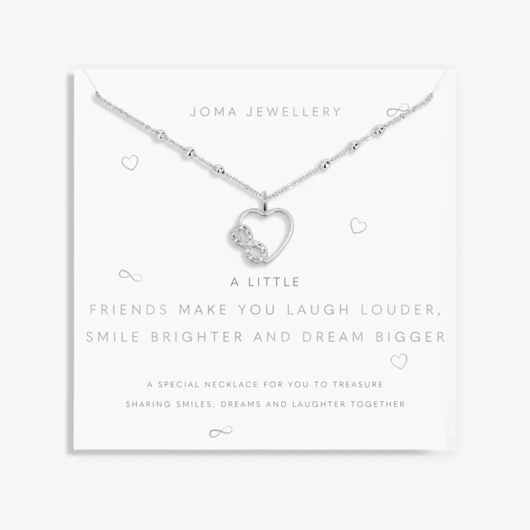 Joma Jewellery A Little Friends Make You Laugh Louder Smile Brighter And Dream Bigger Silver Plated Necklace