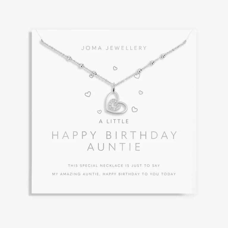 Joma Jewellery A Little Happy Birthday Auntie Silver Plated Necklace