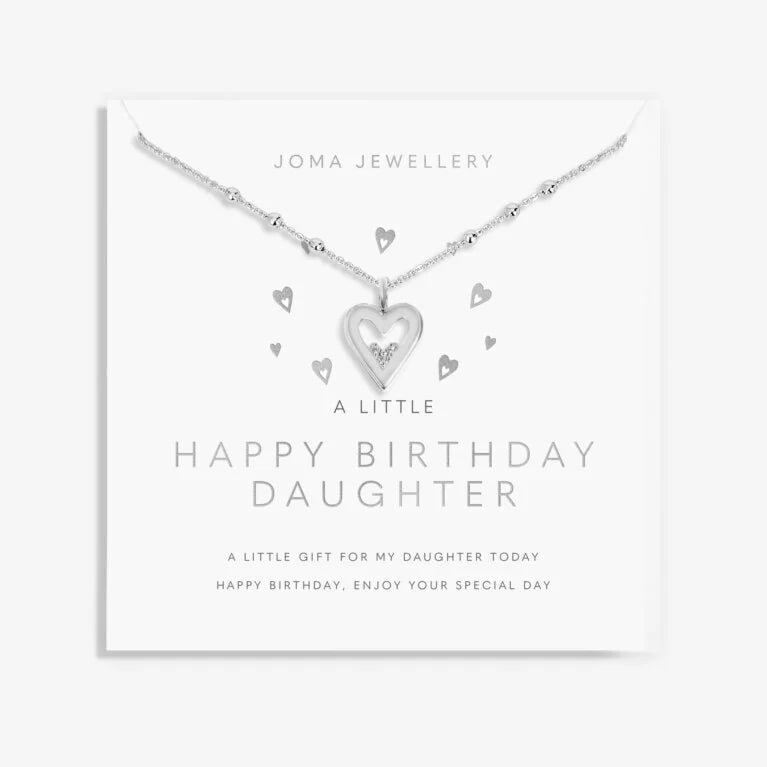 Joma Jewellery A Little Happy Birthday Daughter Silver Plated Necklace