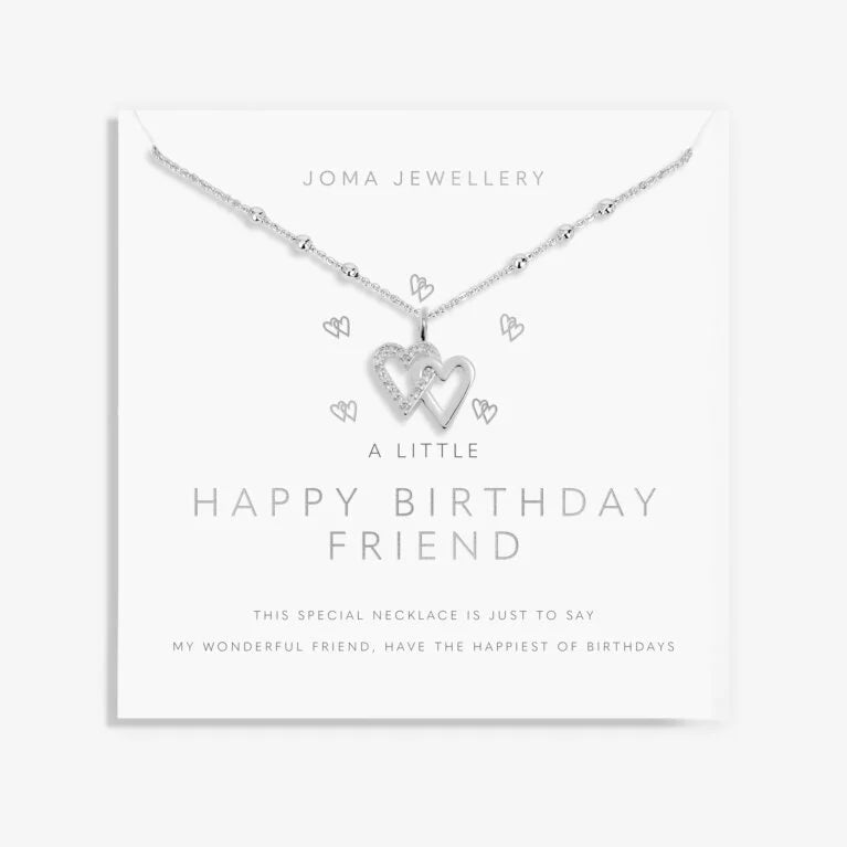 Joma Jewellery A Little Happy Birthday Friend Silver Plated Necklace