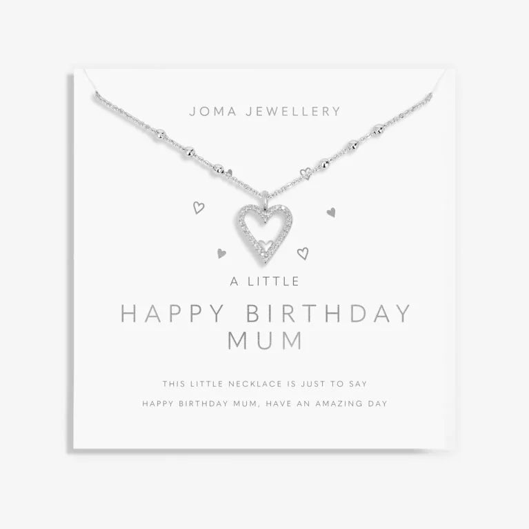 Joma Jewellery A Little Happy Birthday Mum Silver Plated Necklace