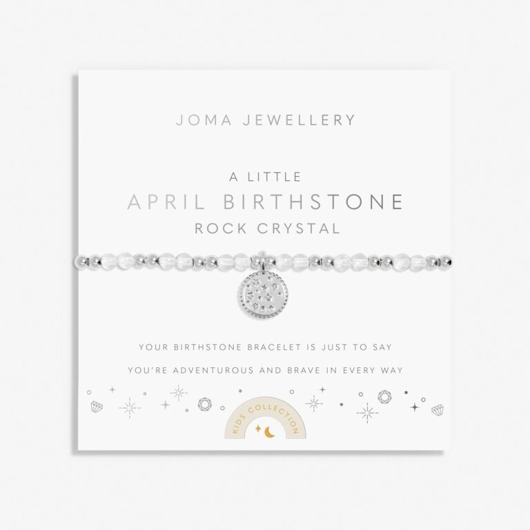 Joma Jewellery Children's Birthstone A Little April Silver Plated Bracelet