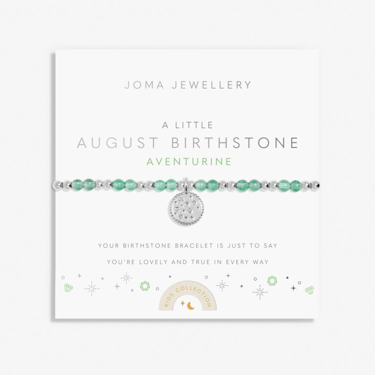 Joma Jewellery Children's Birthstone A Little August Silver Plated Bracelet