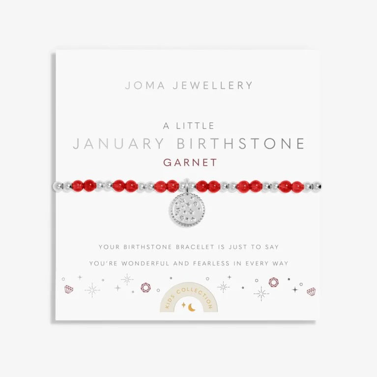 Joma Jewellery Children's Birthstone A Little January Silver Plated Bracelet