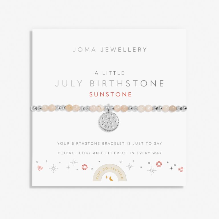 Joma Jewellery Children's Birthstone A Little July Silver Plated Bracelet