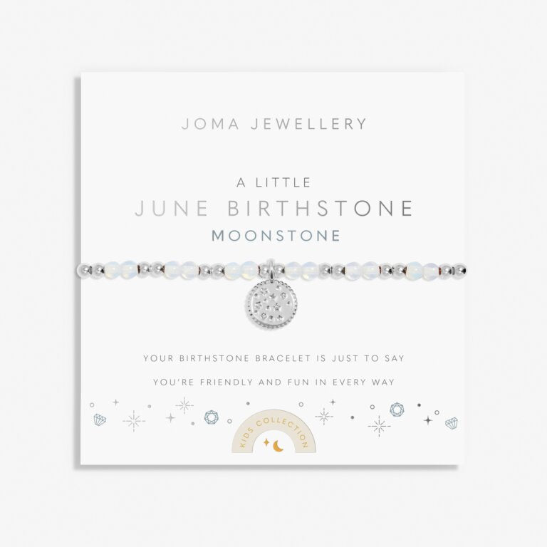 Joma Jewellery Children's Birthstone A Little June Silver Plated Bracelet