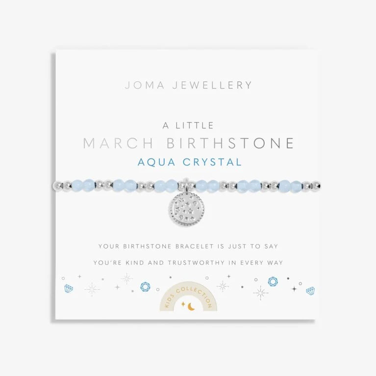 Joma Jewellery Children's Birthstone A Little March Silver Plated Bracelet